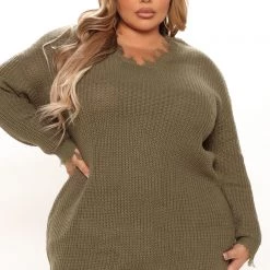 Fashion Nova Sarabeth Sweater Mini Dress - Olive -fashion nova dresses Shop 09 07 21Studio3 JP RB 14 40 50 47 JD10963 Olive 4263 PLUS PB