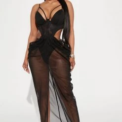 Fashion Nova Tulum Mami Maxi Dress - Black