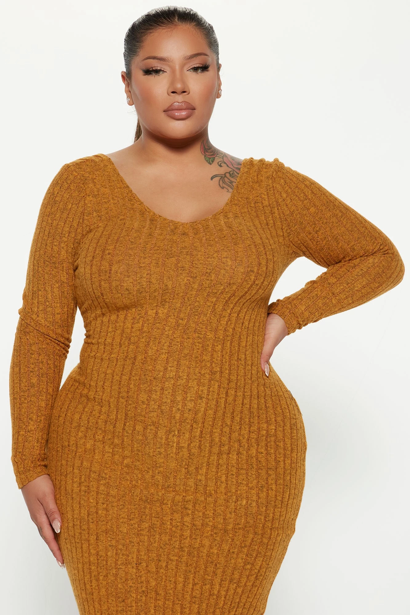 Fashion Nova For The Thrill Of It Midi Dress - Mustard 8 Fashion Nova For The Thrill Of It Midi Dress - Mustard - Image 6