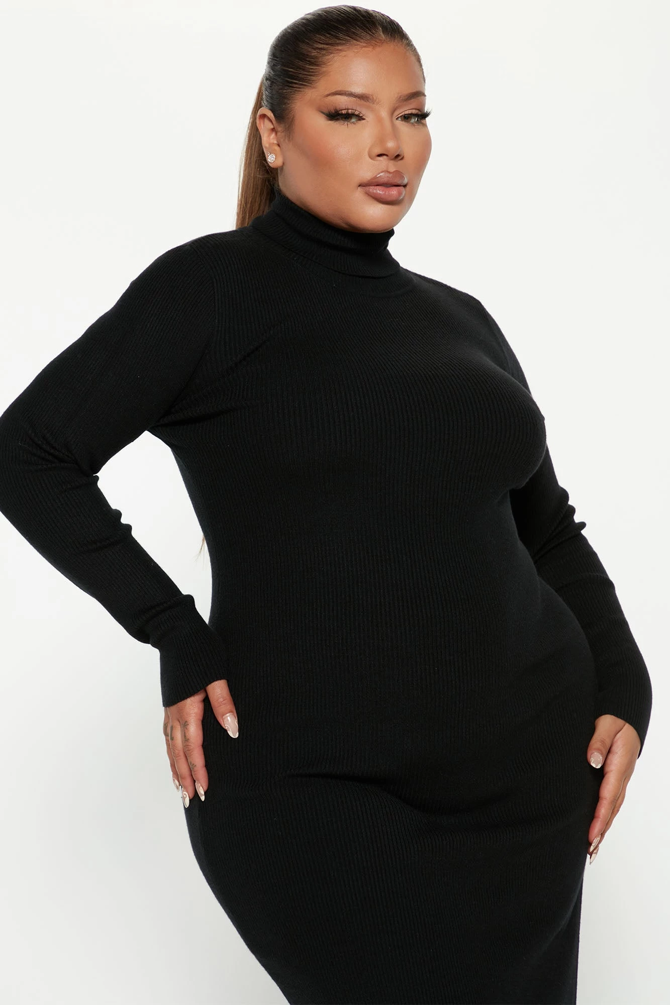 Fashion Nova One Chance Sweater Midi Dress - Black 7 Fashion Nova One Chance Sweater Midi Dress - Black - Image 5