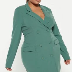 Fashion Nova At the Office Blazer Dress - Sage -fashion nova dresses Shop 09 07 22Studio3 RT AS 15 00 44 49 D26591 Sage 0400 PLUS ES
