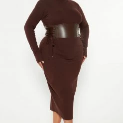 Fashion Nova Like Good Times Midi Dress - Chocolate -fashion nova dresses Shop 09 07 22Studio3 RT AS 16 00 37 69 CD2823 Chocolate 0541 PLUS SG