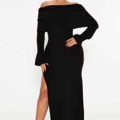 Fashion Nova Grab Some Coco Sweater Maxi Dress - Black