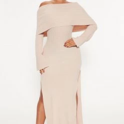 Fashion Nova Grab Some Coco Sweater Maxi Dress - Taupe