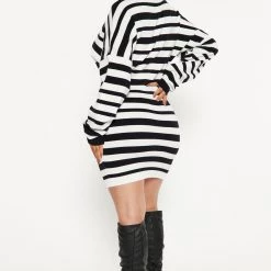 Fashion Nova Stripes On Stripes Sweater Mini Dress - Black/White -fashion nova dresses Shop 09 07 22Studio4 DD KP 14 02 04 55 LD10774BFN Blackwhite 12151 PB