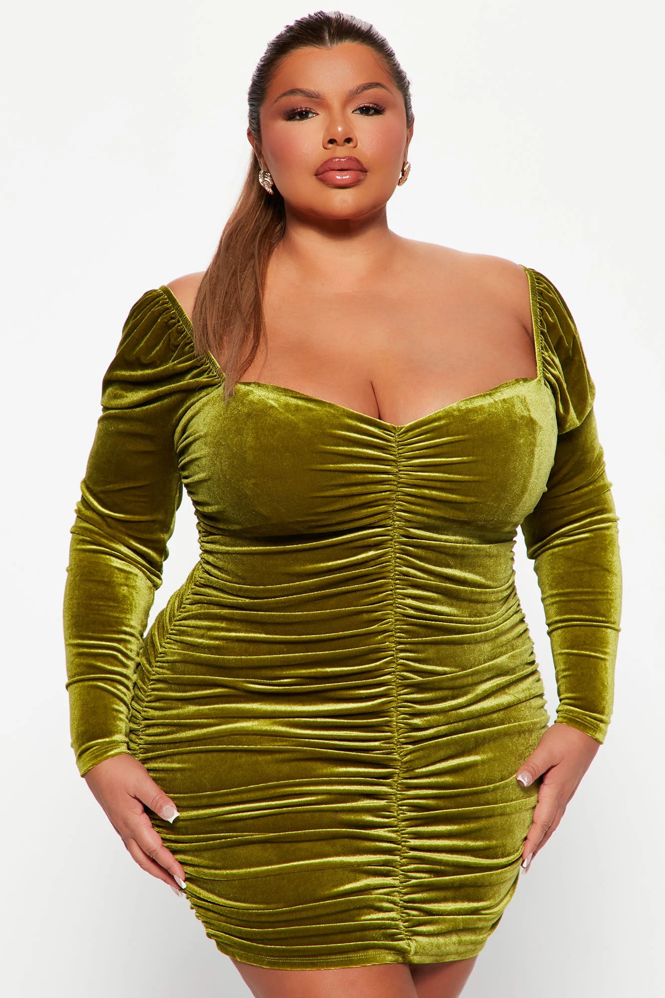 Fashion Nova Give My Love Velvet Mini Dress - Chartreuse 7 Fashion Nova Give My Love Velvet Mini Dress - Chartreuse - Image 5