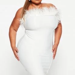 Fashion Nova Serena Bandage Feather Midi Dress - White -fashion nova dresses Shop 09 07 22Studio5 RD DJ 11 19 50 12 MD5890 White 7775 PLUS KS