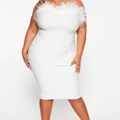 Fashion Nova Serena Bandage Feather Midi Dress - White -fashion nova dresses Shop 09 07 22Studio5 RD DJ 11 21 28 12 MD5890 White 7782 PLUS KS