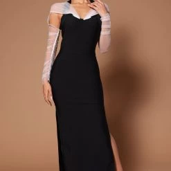 Fashion Nova Tina Halter Maxi Dress - Black