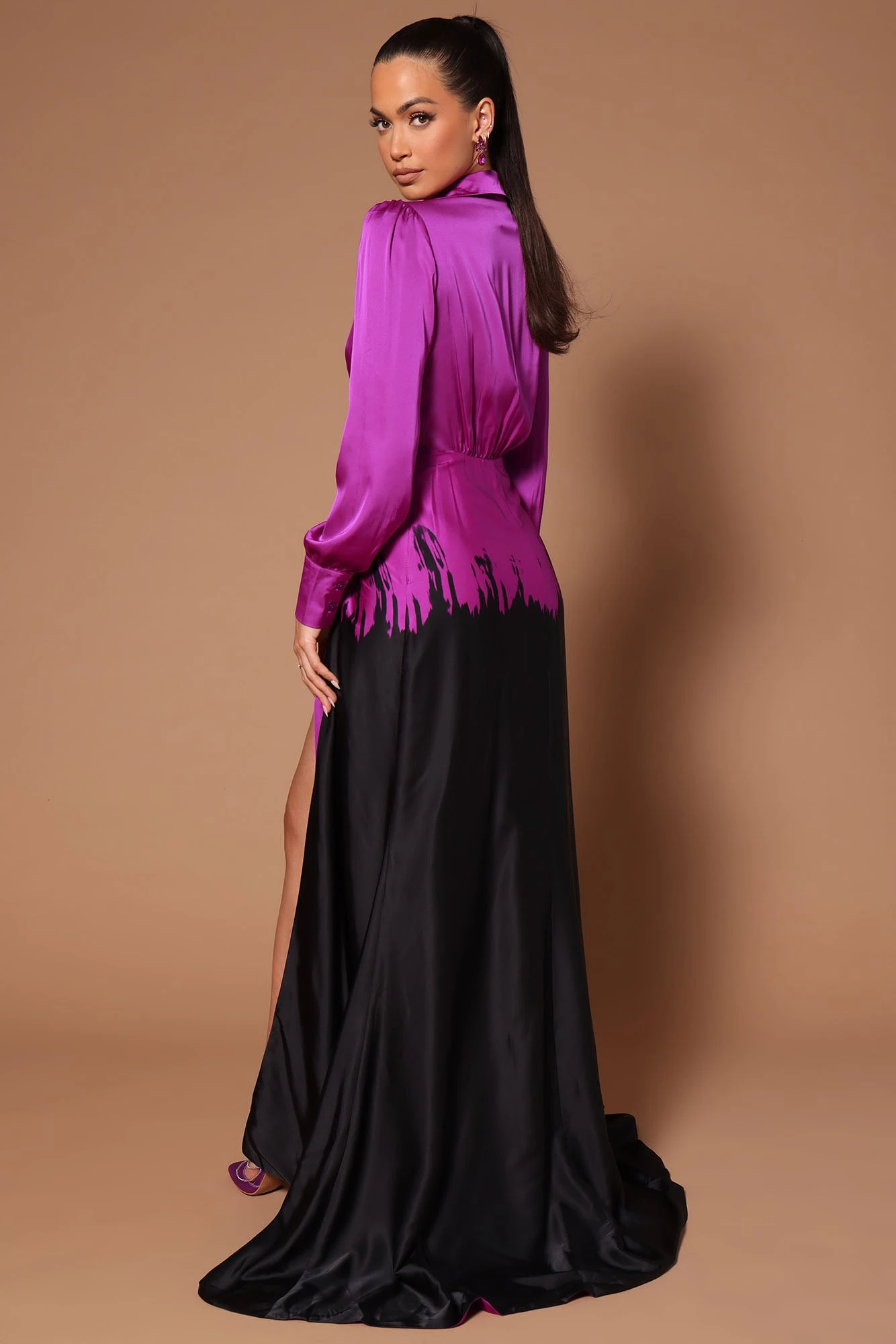 Fashion Nova Mikaela Ombre Maxi Dress - Black/Pink 5 Fashion Nova Mikaela Ombre Maxi Dress - Black/Pink - Image 3