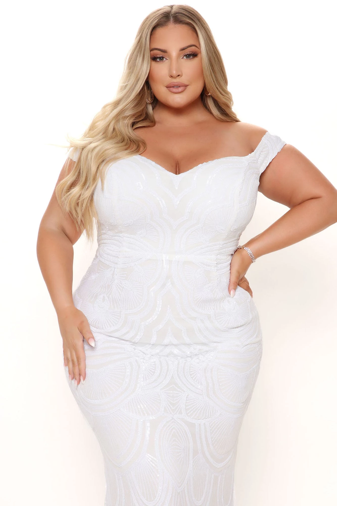 Fashion Nova Until The Weekend Sequin Maxi Dress - White - Image 6