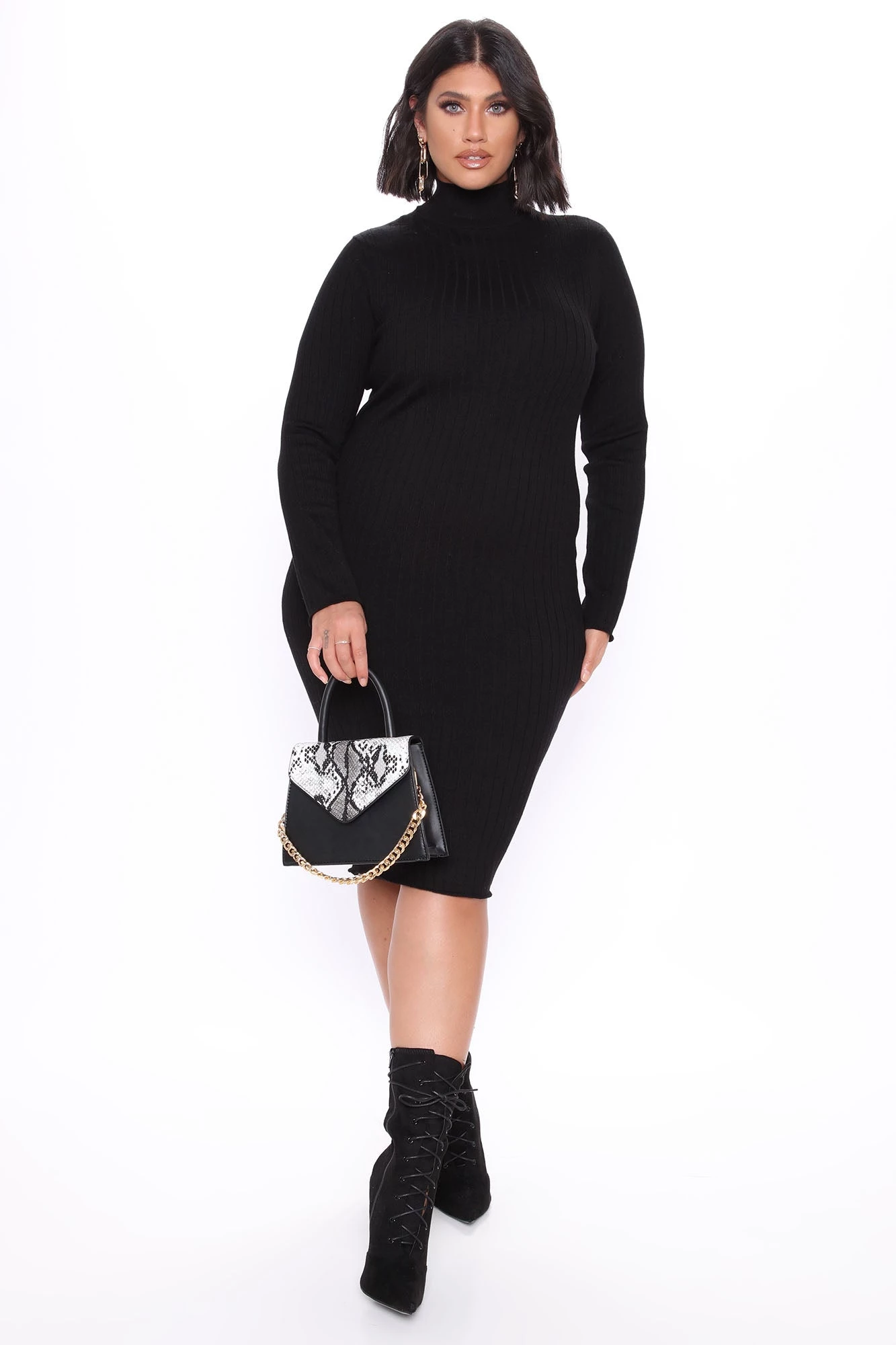Fashion Nova Taryn Sweater Midi Dress - Black 8 Fashion Nova Taryn Sweater Midi Dress - Black - Image 6