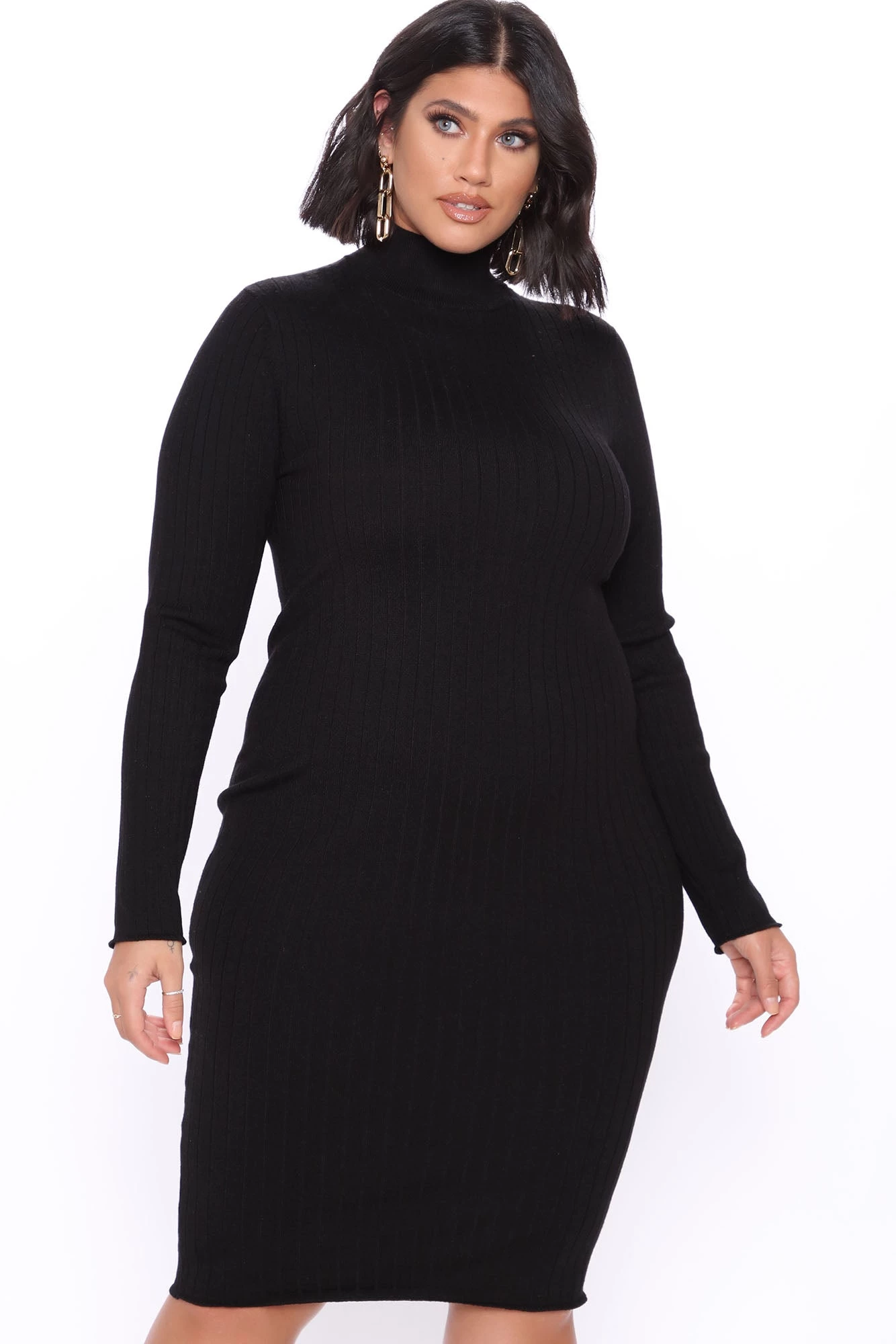 Fashion Nova Taryn Sweater Midi Dress - Black 9 Fashion Nova Taryn Sweater Midi Dress - Black - Image 7