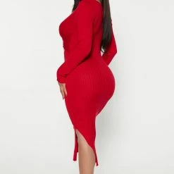 Fashion Nova Cut It Midi Dress - Red -fashion nova dresses Shop 09 09 22Studio4 CE DJ 13 38 40 42 J3H0285S Red 13499 SG