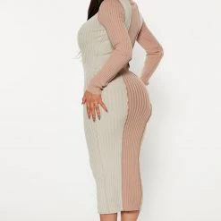 Fashion Nova Not The Type Sweater Midi Dress - Taupe/combo -fashion nova dresses Shop 09 09 22Studio4 CE 10 07 03 13 3460 Taupecombo 13075 PB