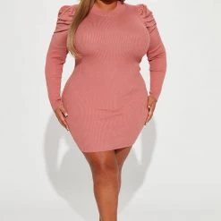 Fashion Nova I Want More Sweater Mini Dress - Mauve -fashion nova dresses Shop 09 12 22Studio1 KJ KP 13 52 26 28 J3H0207S Mauve 14853 PLUS KS
