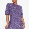 Fashion Nova Christy Sequin T-Shirt Mini Dress - Lavender -fashion nova dresses Shop 09 12 22Studio3 SN AC 14 47 52 38 D8323C Lavender 2626 SG