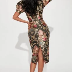 Fashion Nova Traced In Gold Midi Dress - Black/combo -fashion nova dresses Shop 09 13 22Studio1 SN MR 10 30 06 3 1ZD25021FN Blackcombo 15336 JB