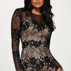 Fashion Nova Italian Romance Lace Midi Dress - Black -fashion nova dresses Shop 09 13 22Studio1 SN MR 10 40 34 5 CD21385FN Black 15380 JB