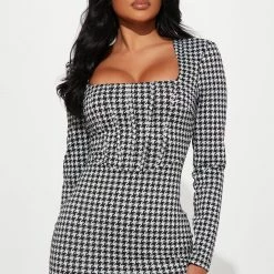 Fashion Nova Gave A Chance Mini Dress - Black/White