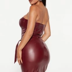 Fashion Nova Falling Faux Leather Midi Dress - Burgundy -fashion nova dresses Shop 09 13 22Studio3 ME IM 11 28 51 23 531571 Burgundy 3170 PB