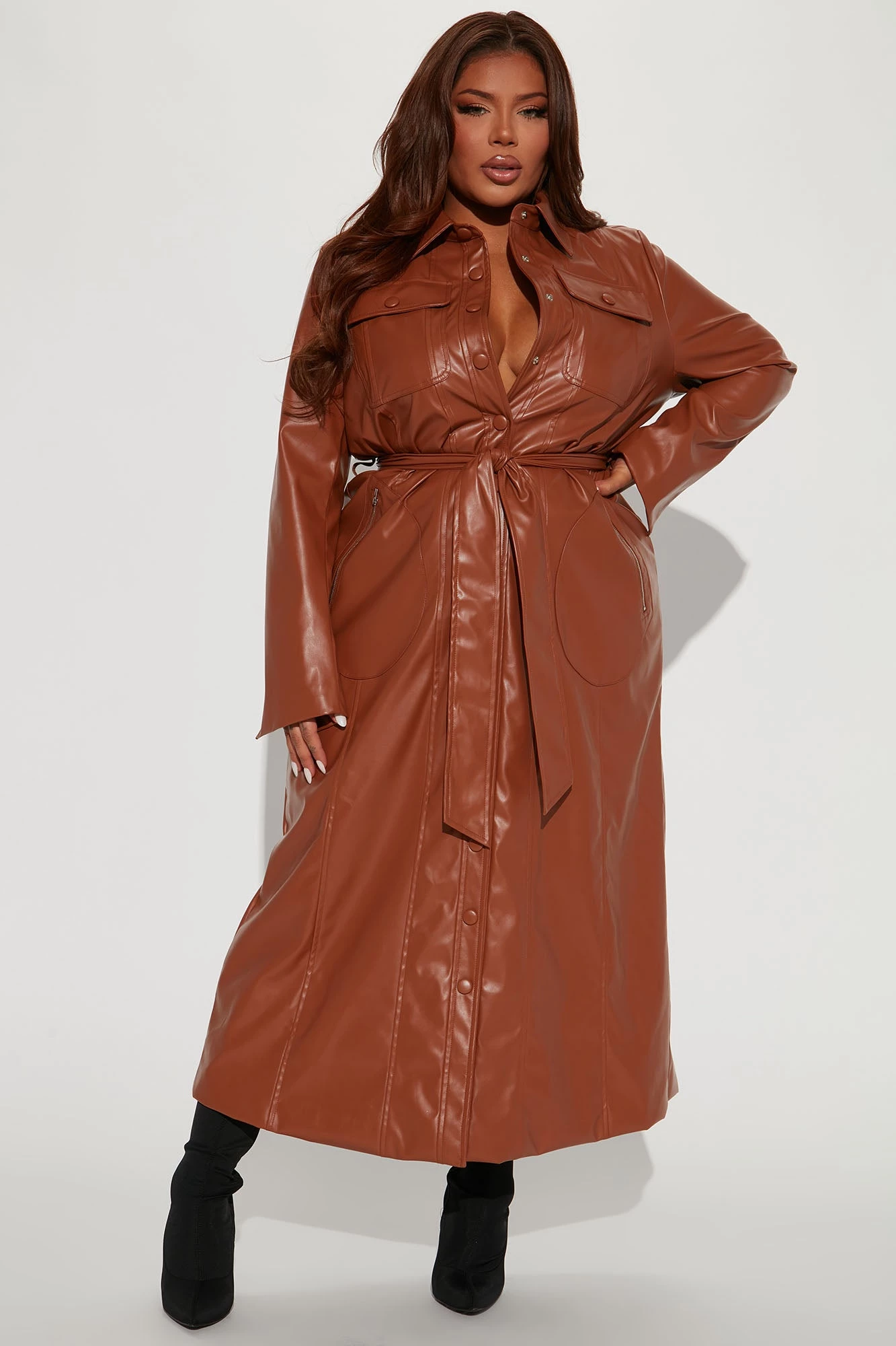 Fashion Nova Americana Faux Leather Maxi Dress - Camel 12 Fashion Nova Americana Faux Leather Maxi Dress - Camel - Image 10