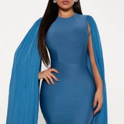 Fashion Nova Flirtatious Fun Bandage Mini Dress - Blue
