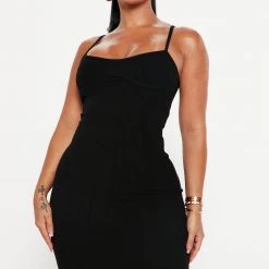 Fashion Nova Mercedes Snatched Midi Dress - Black -fashion nova dresses Shop 09 14 22Studio6 DM DJ 10 08 51 1 D1560 Black 0421 EH