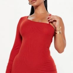 Fashion Nova Reena Ribbed Midi Dress - Brick Red 6 Fashion Nova Reena Ribbed Midi Dress - Brick Red -fashion nova dresses Shop 09 14 22Studio6 DM DJ 10 18 04 3 RD48432L BrickRed 0442 JB