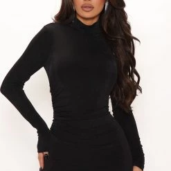 Fashion Nova Lina Slinky Maxi Dress - Black -fashion nova dresses Shop 09 15 21Studio2 ME KP 11 30 36 25 FS22A066 Black 0347 EH
