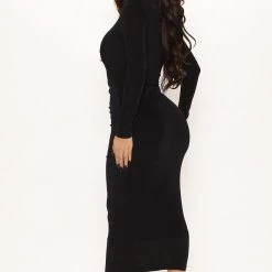 Fashion Nova Lina Slinky Maxi Dress - Black -fashion nova dresses Shop 09 15 21Studio2 ME KP 11 30 52 25 FS22A066 Black 0348 EH
