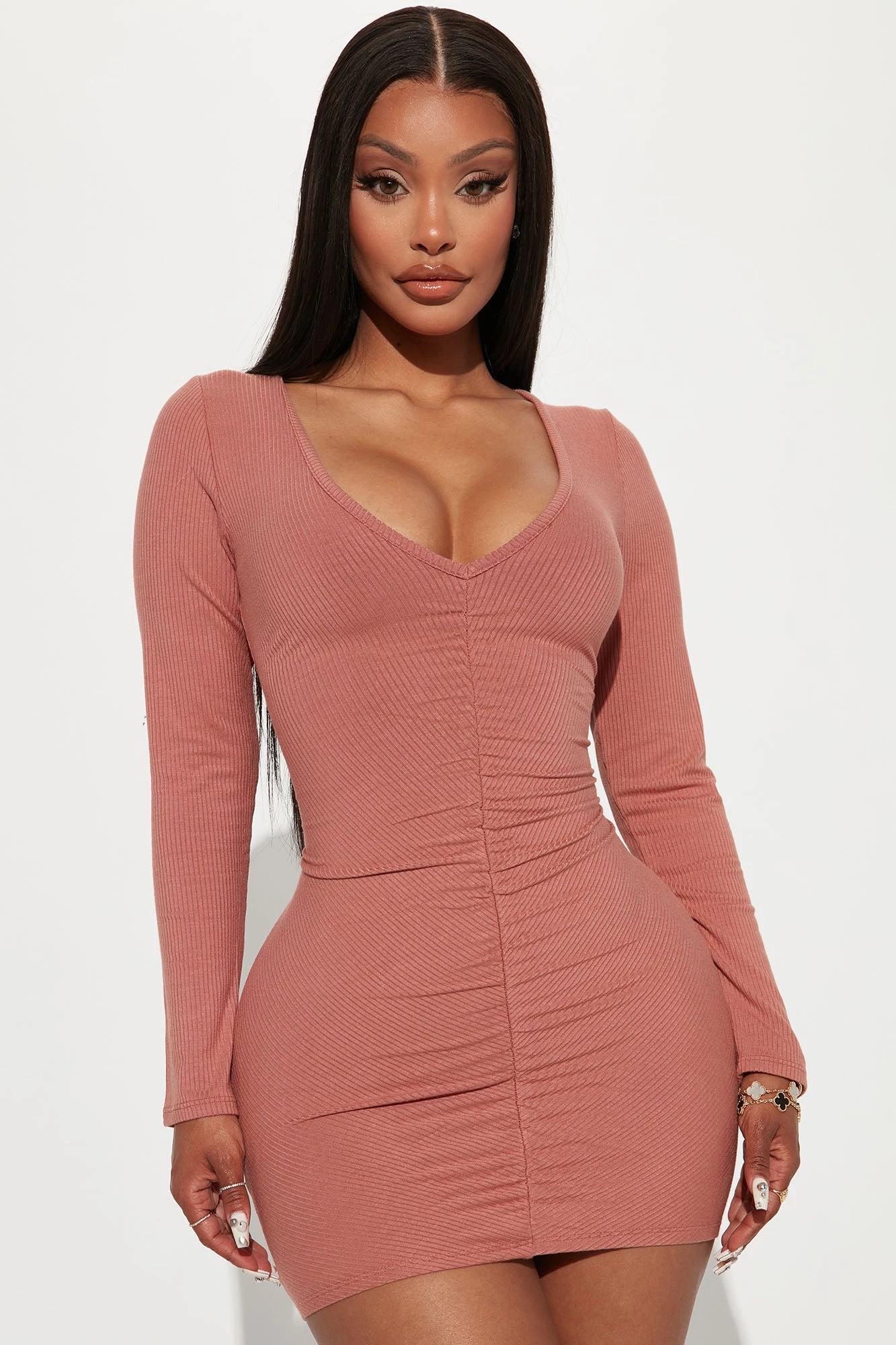 Fashion Nova Roxy Ribbed Mini Dress - Mauve 3 Fashion Nova Roxy Ribbed Mini Dress - Mauve