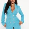 Fashion Nova Lucky Blazer Dress - Aqua