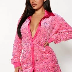 Fashion Nova Amalie T-Shirt Mini Dress - Hot Pink