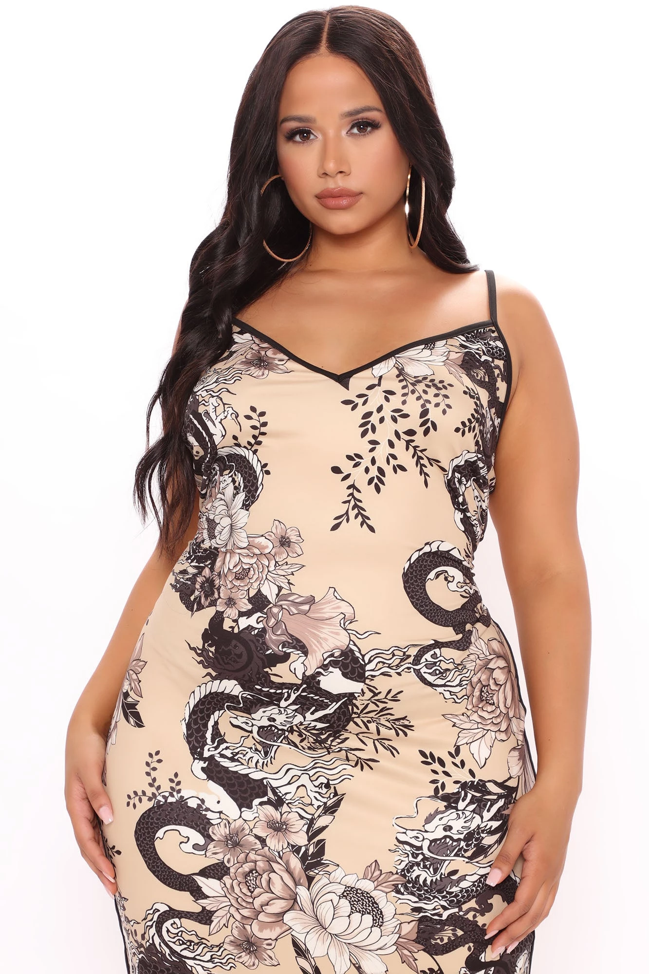 Fashion Nova Dragon Tattoos Printed Maxi Dress - Taupe/combo 12 Fashion Nova Dragon Tattoos Printed Maxi Dress - Taupe/combo - Image 10