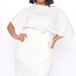 Fashion Nova Please Hold Midi Dress - Ivory -fashion nova dresses Shop 09 16 20Studio3KS OD 10 38 46 29 D2899 Ivory PLUS 0902 RA