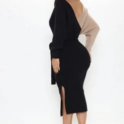 Fashion Nova Mona Colorblock Sweater Midi Dress - Black/combo -fashion nova dresses Shop 09 16 21Studio2 MS 09 54 43 10 ID4391FN Blackcombo 0268 EH