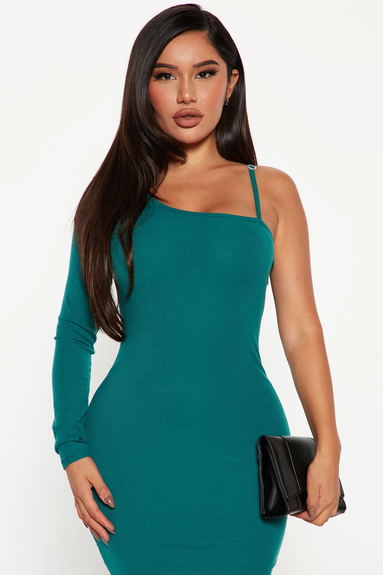 Fashion Nova Reena Ribbed Midi Dress - Hunter 4 Fashion Nova Reena Ribbed Midi Dress - Hunter - Image 2