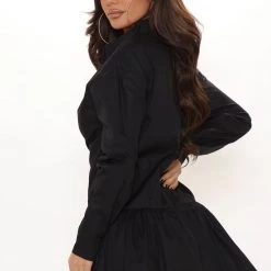 Fashion Nova Reagan Shirt Dress - Black -fashion nova dresses Shop 09 17 21Studio2 ME KP 11 41 11 32 HF21G710 Black 1018 DC