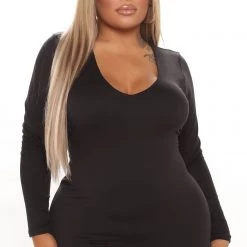 Fashion Nova Amilia Double Lined Midi Dress - Black -fashion nova dresses Shop 09 17 21Studio3 CE KG 13 51 11 35 JD44588L Black 0530 PLUS PB