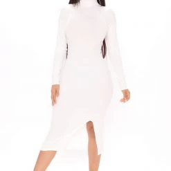 Fashion Nova Happy Hour Feels Midi Dress - White