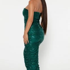 Fashion Nova Ruched Everywhere Sequin Midi Dress - Hunter -fashion nova dresses Shop 09 19 22Studio4 SN DJ 11 41 32 19 YUN417 Hunter 16584 KS