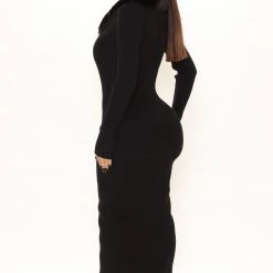 Fashion Nova Don't Be Faux Real Sweater Midi Dress - Black -fashion nova dresses Shop 09 20 21Studio2 SN RL 10 33 00 17 90920NK Black 1490 KS