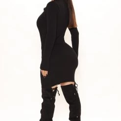 Fashion Nova Anaisa Sweater Mini Dress - Black -fashion nova dresses Shop 09 20 21Studio2 SN RL 13 30 27 54 DGI3941 Black 1803 KL