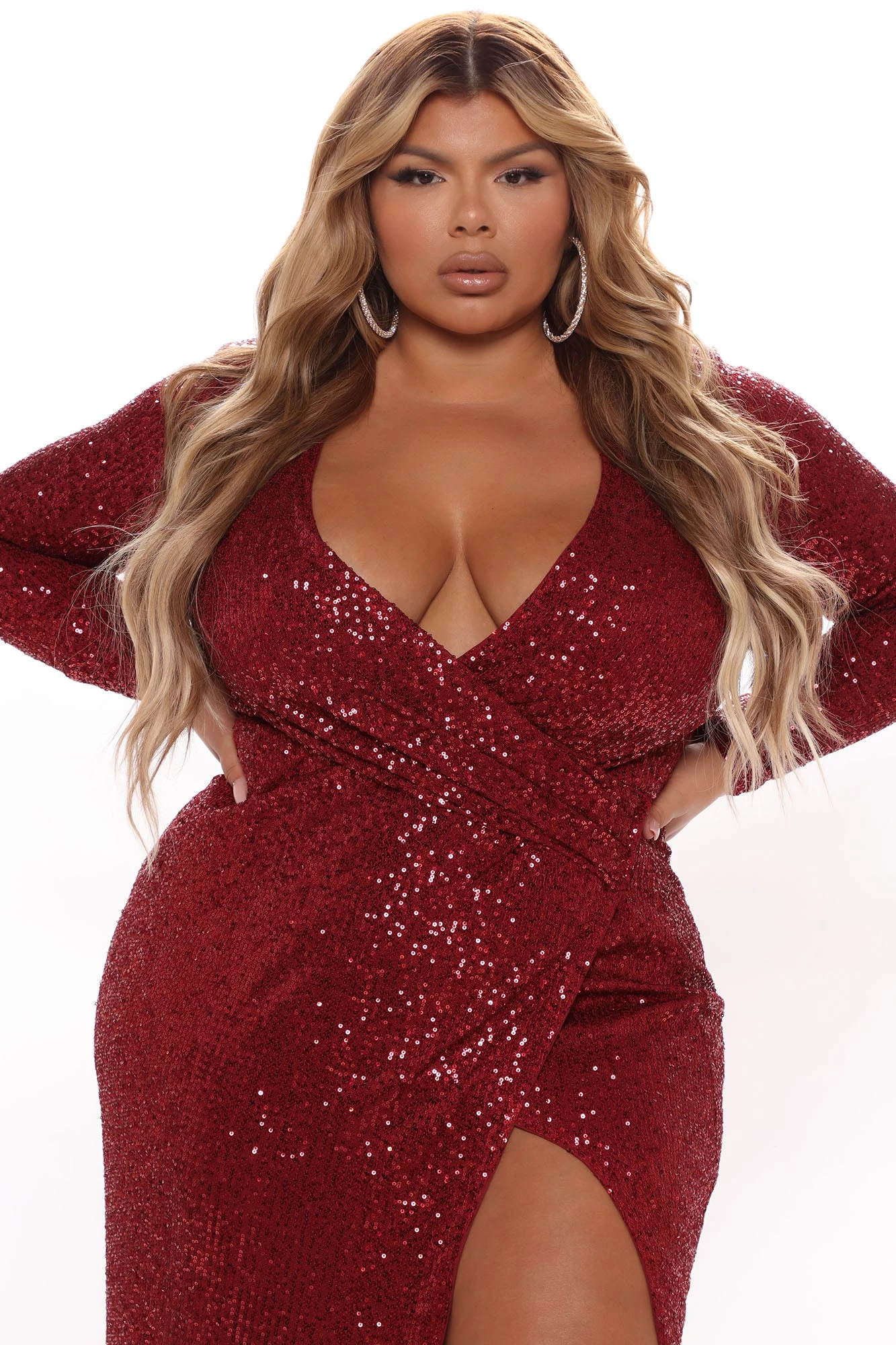 Fashion Nova Shine Away Sequin Maxi Dress - Burgundy 11 Fashion Nova Shine Away Sequin Maxi Dress - Burgundy - Image 9