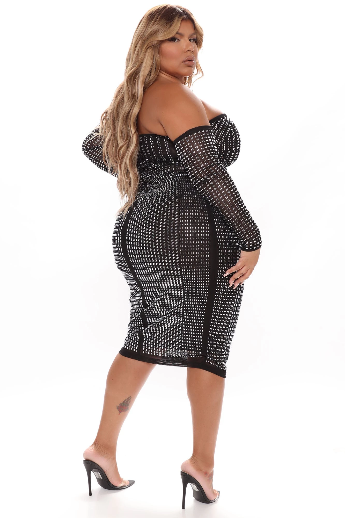 Fashion Nova Working On It Off Shoulder Midi Dress - Black 9 Fashion Nova Working On It Off Shoulder Midi Dress - Black - Image 7
