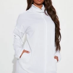 Fashion Nova Moni Sweatshirt Dress - White