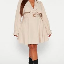 Fashion Nova Angel Fit And Flare Mini Dress - Taupe -fashion nova dresses Shop 09 20 22Studio5 KJ DJ 10 23 47 6 PD20083FN Taupe 0925 PLUS JB