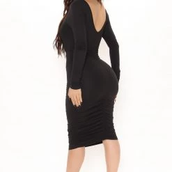 Fashion Nova Cami Ruched Midi Dress - Black -fashion nova dresses Shop 09 21 21studio2 SN RL 11 48 53 36 JD45245L Black 0178 KS