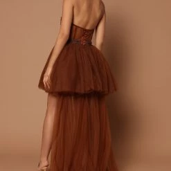 Fashion Nova Kate Embellished High Low Tulle Dress - Chocolate -fashion nova dresses Shop 09 21 22Studio7 SN KP 11 55 09 22 GW22X2079 Chocolate 7178 SG